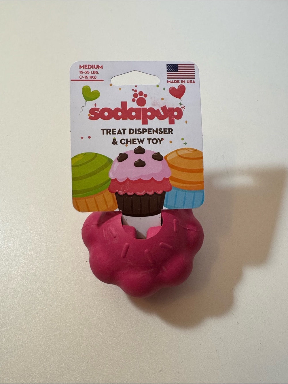 Sodapup Pink Donut Treat Dispenser & Chew Toy for Dogs